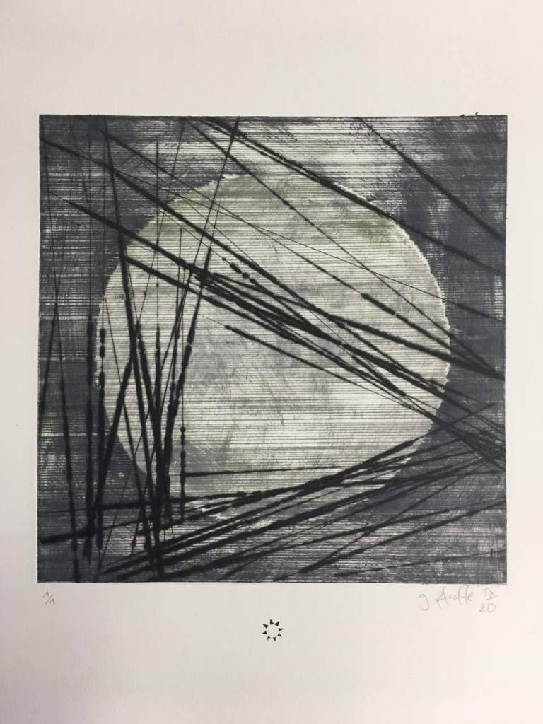 Kunst geht in Gärten
Kaltnadelradierung von Gunnar Pfaffe