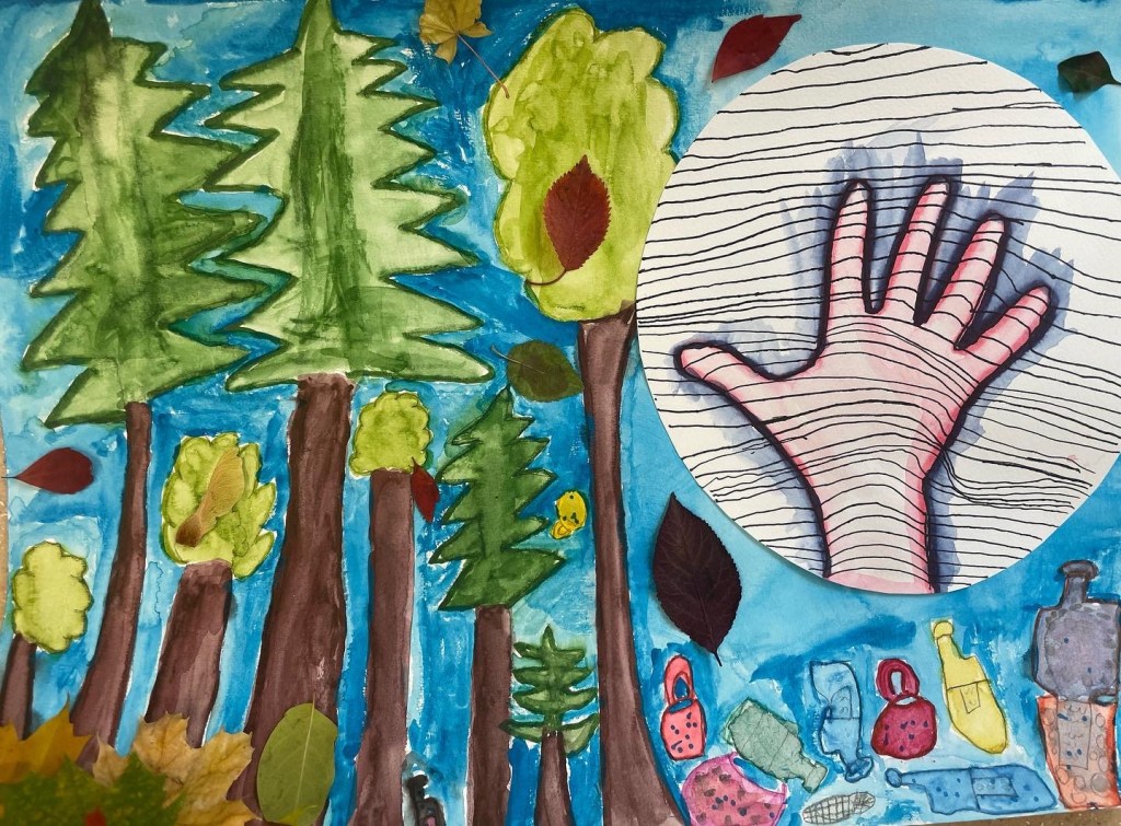 Naturschutz, Kinderbild, kein Müll im Wald